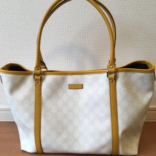 グッチ(Gucci)の1122様専用 GUCCI グッチ トートバッグ ホワイト×イエロー(トートバッグ)