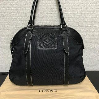 ロエベ(LOEWE)のロエベ　トートバッグ　キャンバス　レザー　黒(トートバッグ)