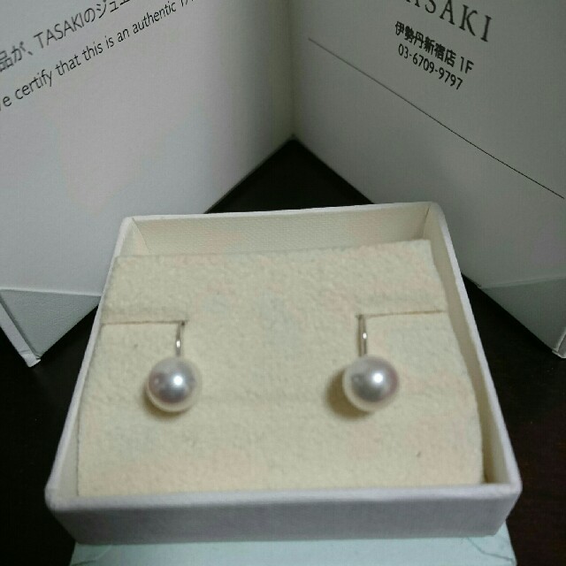 TASAKI(タサキ)の美品⭐TASAKI真珠イヤリング7.5mm☆刻印あり☆便利なクリップタイプ レディースのアクセサリー(イヤリング)の商品写真