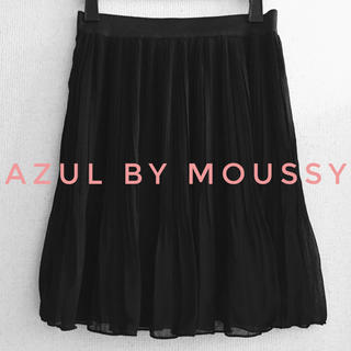 アズールバイマウジー(AZUL by moussy)のアズールバイマウジー【美品】プリーツ ミニスカート ブラック(ミニスカート)