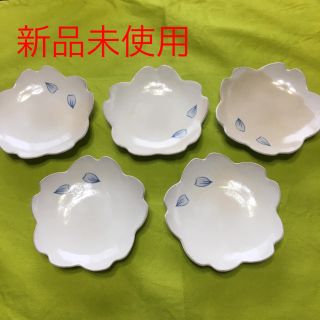 値下げしました！【撫松庵】染付はなびら 小皿揃 5個セット(食器)