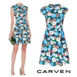 carven 花柄 ワンピース あじさい(ひざ丈ワンピース)