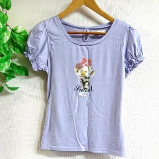 アンクルージュ(Ank Rouge)の【13】Ank Rouge パフスリーブ sweet プリントTシャツ ブルー(Tシャツ(半袖/袖なし))