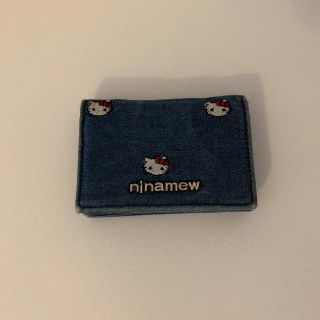 ニーナミュウ(Nina mew)のニーナミュウ Ninamew カードケース デニム生地 キティちゃん 定期入れ(名刺入れ/定期入れ)