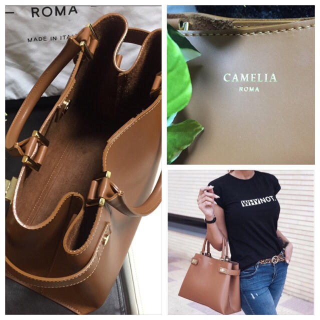 BARNEYS NEW YORK(バーニーズニューヨーク)のCAMELIA ROMA/カメリアローマ レザートートバッグ キャメル レディースのバッグ(ハンドバッグ)の商品写真