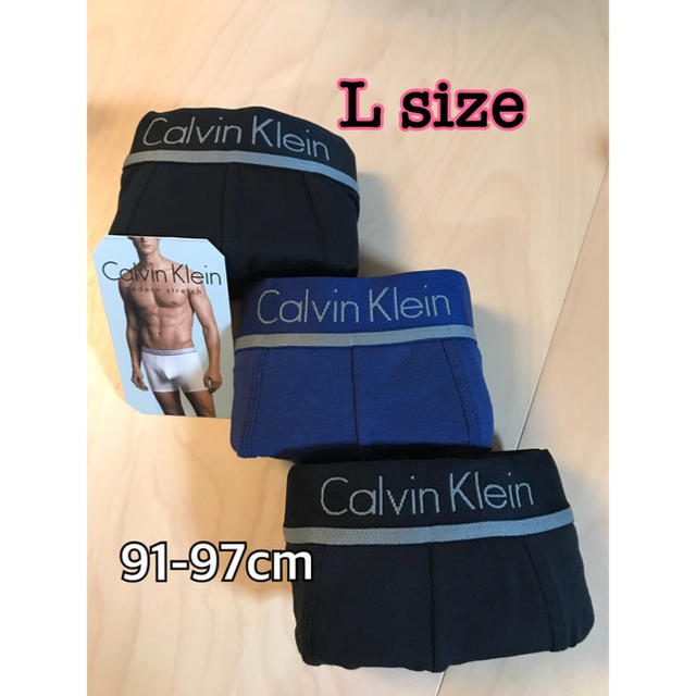 正規品新品Calvin Klein　ボクサーパンツ 3枚組(ブルー.ブラック)L