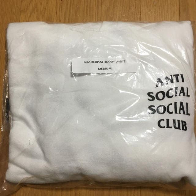 ANTI SOSIAL SOSIAL CLUB 白フーデッドパーカー Mサイズトップス