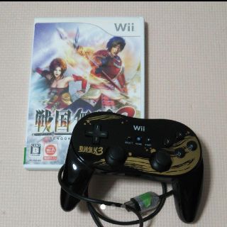 ウィー(Wii)の【セット売り】戦国無双3&戦国無双3クラシックコントローラPRO(家庭用ゲームソフト)