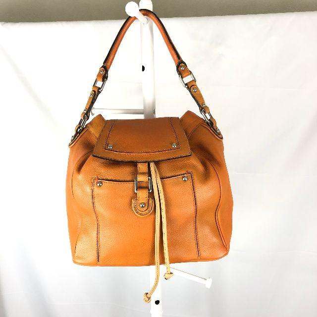 Max Mara(マックスマーラ)の【美品】Max Mara 大容量レザーハンドバッグ キャメル 保存袋付 レディースのバッグ(ショルダーバッグ)の商品写真