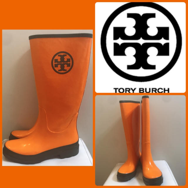 Tory Burch(トリーバーチ)のトリーバーチ オレンジ×カーキ レインブーツ レディースの靴/シューズ(レインブーツ/長靴)の商品写真