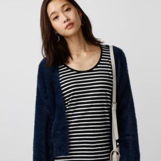 アズールバイマウジー(AZUL by moussy)のAZUL by moussy フィレットタッチシャギーニットカーディガン(カーディガン)