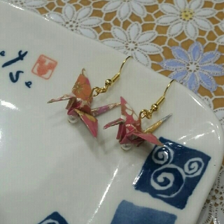 キューティー 折り鶴(ピンク)ピアス(ピアス)
