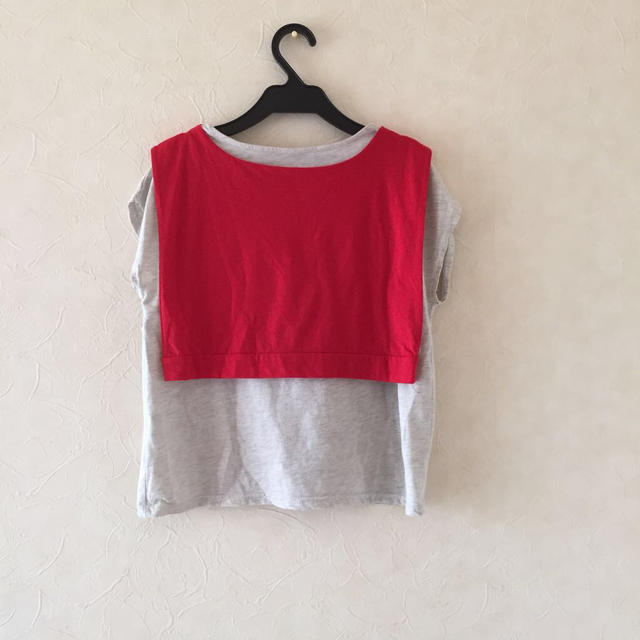 SpRay(スプレイ)のカーディガン羽織り風Tシャツ レディースのトップス(Tシャツ(半袖/袖なし))の商品写真