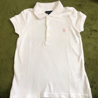 ラルフローレン(Ralph Lauren)のロゴピンク白ポロシャツ120(Tシャツ/カットソー)