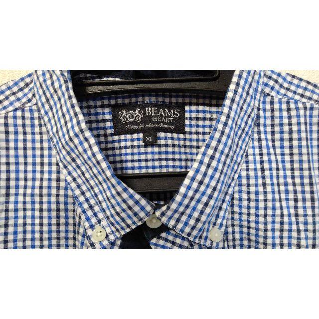 BEAMS(ビームス)のビームス／ブラック×ブルー　チェック柄シャツ　半袖　XL メンズのトップス(シャツ)の商品写真