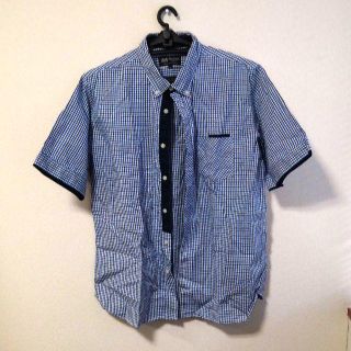 ビームス(BEAMS)のビームス／ブラック×ブルー　チェック柄シャツ　半袖　XL(シャツ)