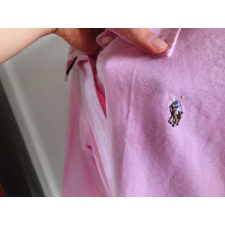 ポロラルフローレン(POLO RALPH LAUREN)のラルフローレン ピンク シャツワンピ(ひざ丈ワンピース)