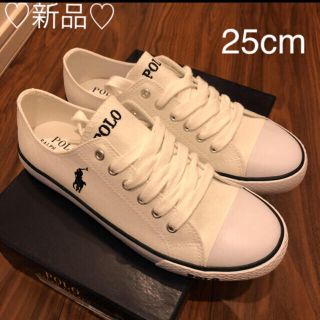 ポロラルフローレン(POLO RALPH LAUREN)のポロ ラルフローレン キャンバス スニーカー 白 25cm(スニーカー)