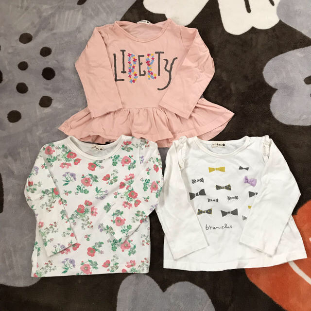 Branshes(ブランシェス)のブランシェス 長袖Tシャツ3枚セット キッズ/ベビー/マタニティのキッズ服女の子用(90cm~)(Tシャツ/カットソー)の商品写真