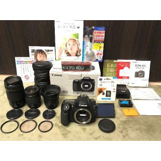 Canon - 長期保証 Canon EOS 80D 単焦点付 トリプルレンズセット の