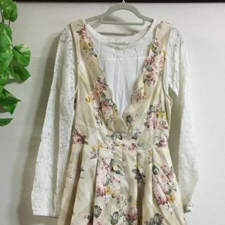 シマムラ(しまむら)の【らっこ様専用】花柄ワンピース＆カットソー(リズメロ)(ひざ丈ワンピース)