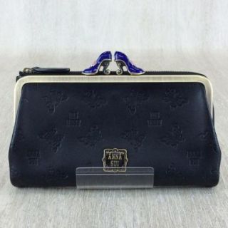 アナスイ(ANNA SUI)のアナスイ　がま口　ガマ口　折り財布　ハイヒール　黒　ブラック　蝶　バタフライ(財布)