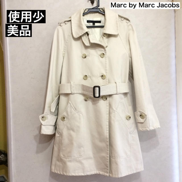 MARC BY MARC JACOBS(マークバイマークジェイコブス)の♡マークバイマークジェイコブス♡トレンチコート/ホワイトコットン/ サイズ4 レディースのジャケット/アウター(トレンチコート)の商品写真