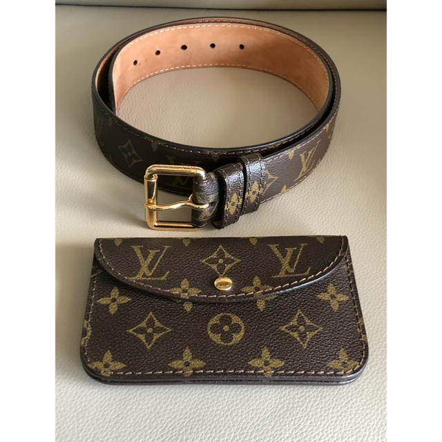 ルイヴィトン LOUIS VUITTON ベルト モノグラム ポシェット付