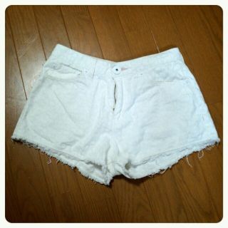 白ショーパン*ヒョウ柄(ショートパンツ)