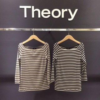 セオリー(theory)のTheory ボートネック ボーダーカットソー 36(カットソー(長袖/七分))