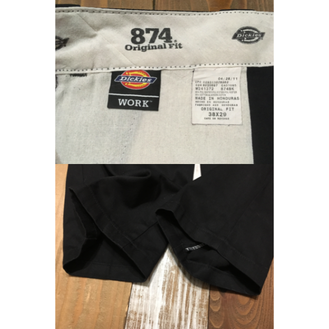 Dickies(ディッキーズ)の３９１１２　アメリカ 輸入 USED ディッキーズ　８７４　ブラック　W３８ メンズのパンツ(ワークパンツ/カーゴパンツ)の商品写真