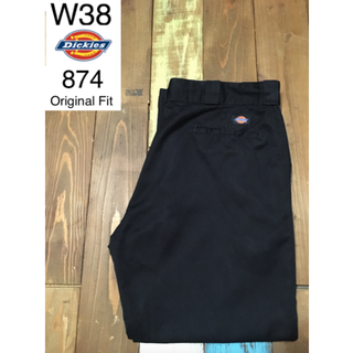 ディッキーズ(Dickies)の３９１１２　アメリカ 輸入 USED ディッキーズ　８７４　ブラック　W３８(ワークパンツ/カーゴパンツ)