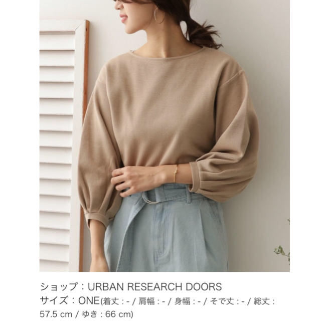 URBAN RESEARCH DOORS(アーバンリサーチドアーズ)のアーバンリサーチリサーチ ドアーズ タックワイドスリーブカットソー レディースのトップス(カットソー(長袖/七分))の商品写真