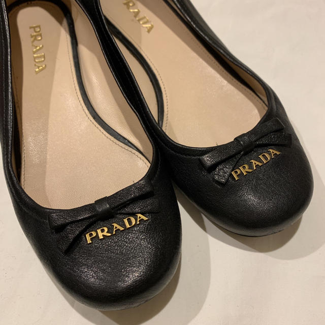 【未使用】プラダ PRADA フラットシューズ バレエシューズ