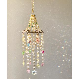 スワロフスキー(SWAROVSKI)のスワロフスキー 蝶々とお花のサンキャッチャー♡(モビール)