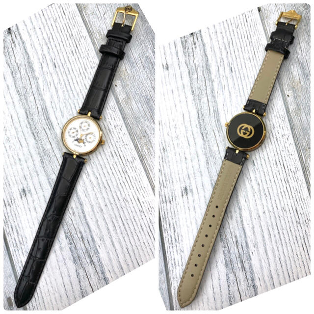 Gucci(グッチ)の【電池交換済み】GUCCI グッチ シェリーライン 腕時計 ムーンフェイズ メンズの時計(腕時計(アナログ))の商品写真