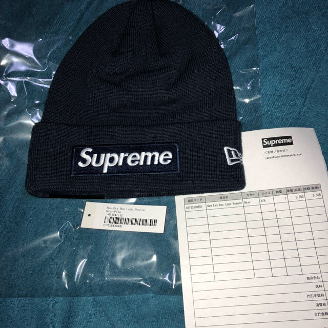 帽子Supreme New Era Box Logo Beanie  navy