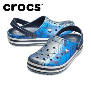 クロックス(crocs)のクロックス 26cm ブルー ブラック グラフィック ビーチサンダル(サンダル)