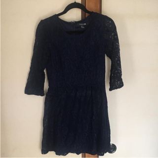 フォーエバートゥエンティーワン(FOREVER 21)の【SALE】 レース ワンピース M フォーマル ネイビー(ひざ丈ワンピース)