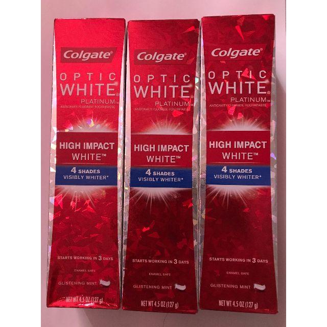 Crest(クレスト)のColgate Optic White High Impact 127g×3本 コスメ/美容のオーラルケア(歯磨き粉)の商品写真