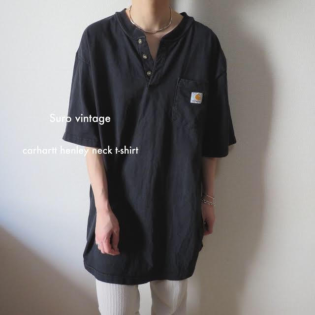 carhartt ヘンリーネック tシャツ ポケT 黒 レディース 1