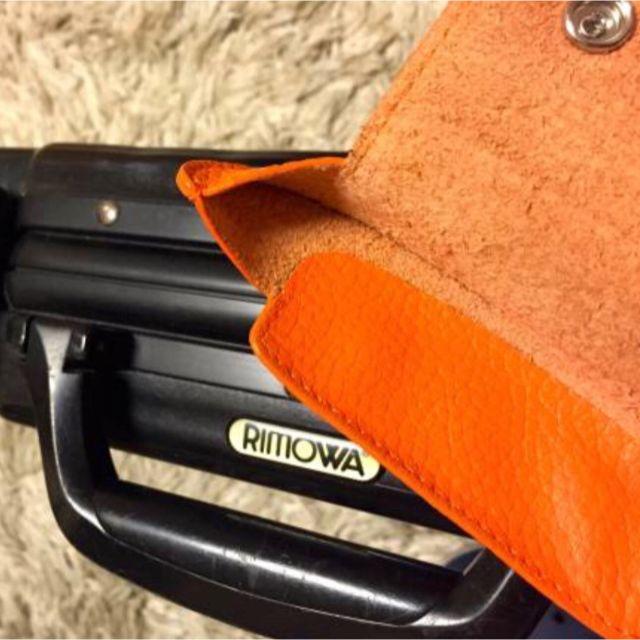 RIMOWA(リモワ)のリモワ RIMOWA 専用 革 レザー ハンドル カバー エルメス オレンジ ハンドメイドのファッション小物(バッグ)の商品写真