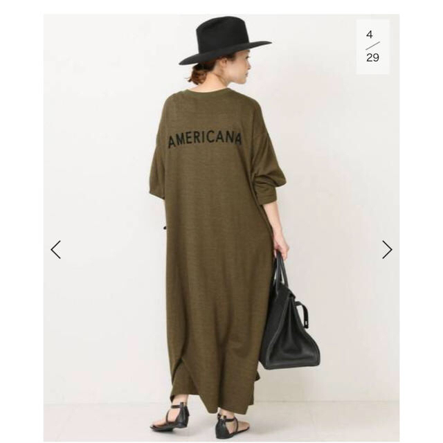 ロングワンピース/マキシワンピースAmericana ハイネックサイドZIP スウェットワンピース