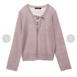 ダブルクローゼット(w closet)の新品 w closet ワッフル編みレースアップニット(ニット/セーター)