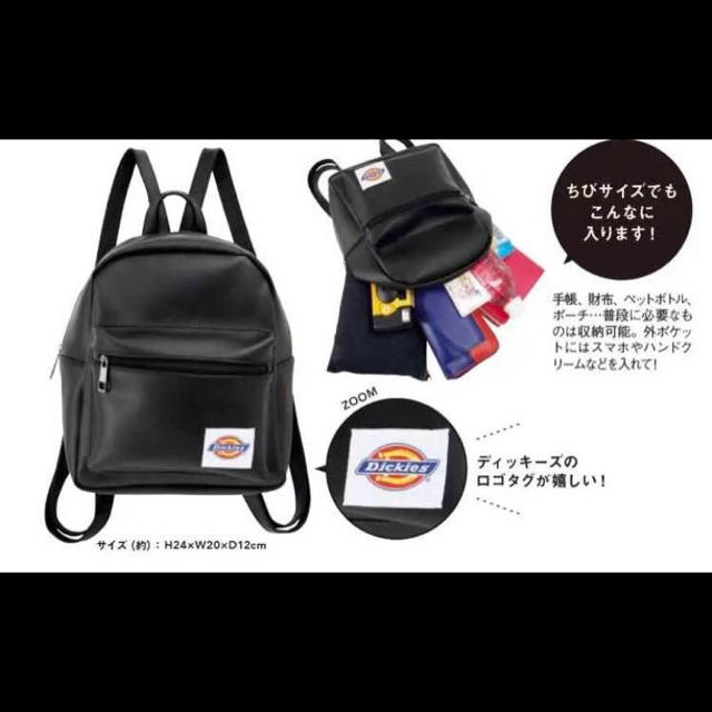 Dickies(ディッキーズ)のDickies ディッキーズ mini付録 リュック レディースのバッグ(リュック/バックパック)の商品写真