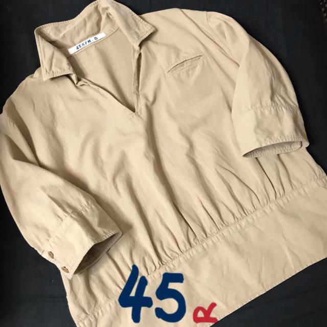 45rpm(フォーティーファイブアールピーエム)の45rpm ツイル5分袖カッターシャツ サイズ３ レディースのトップス(シャツ/ブラウス(長袖/七分))の商品写真