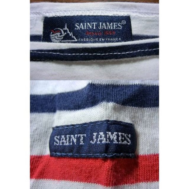 SAINT JAMES(セントジェームス)のセントジェームス 半袖 カットソー 5 L トリコロール 赤 白 紺 ネイビー メンズのトップス(Tシャツ/カットソー(半袖/袖なし))の商品写真