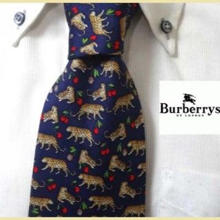 バーバリー(BURBERRY)の★バーバリーBurberrys★ ヒョウ総柄高級シルクネクタイ★希少ヴィンテージ(ネクタイ)