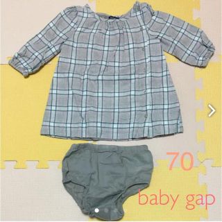 ベビーギャップ(babyGAP)のbaby gap  グレー ワンピース  サイズ70(ワンピース)