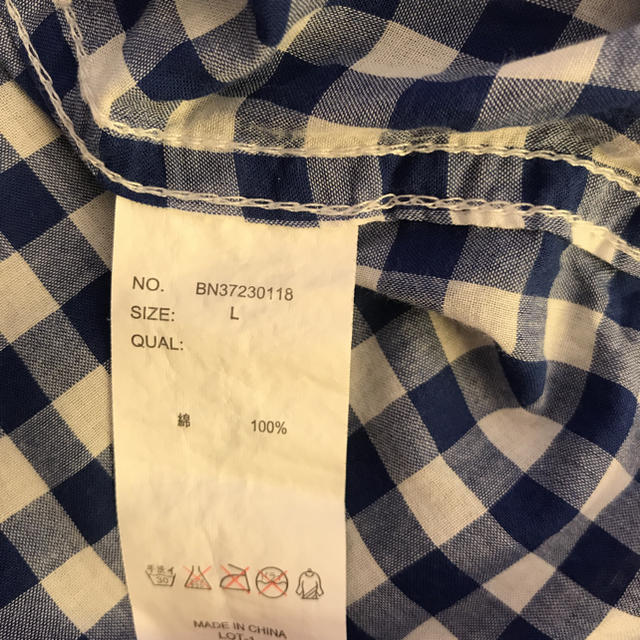 BACK NUMBER(バックナンバー)のチェックシャツ  白×青 レディースのトップス(シャツ/ブラウス(長袖/七分))の商品写真